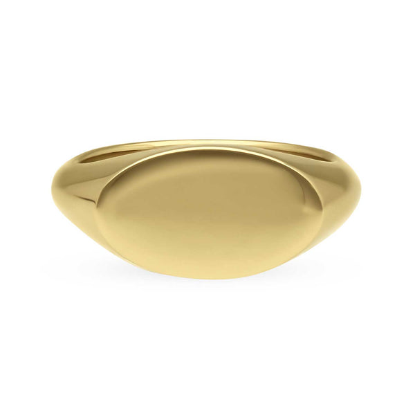 RAFFY Oval Gold SIGNET Ring by ethical London B Corp jeweller E.C.One