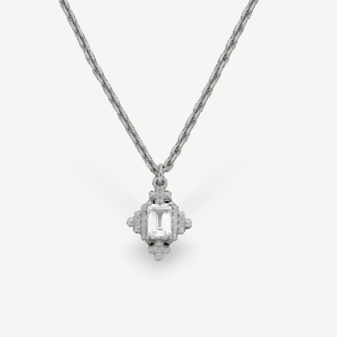 REYA Silver Necklace with White Topaz