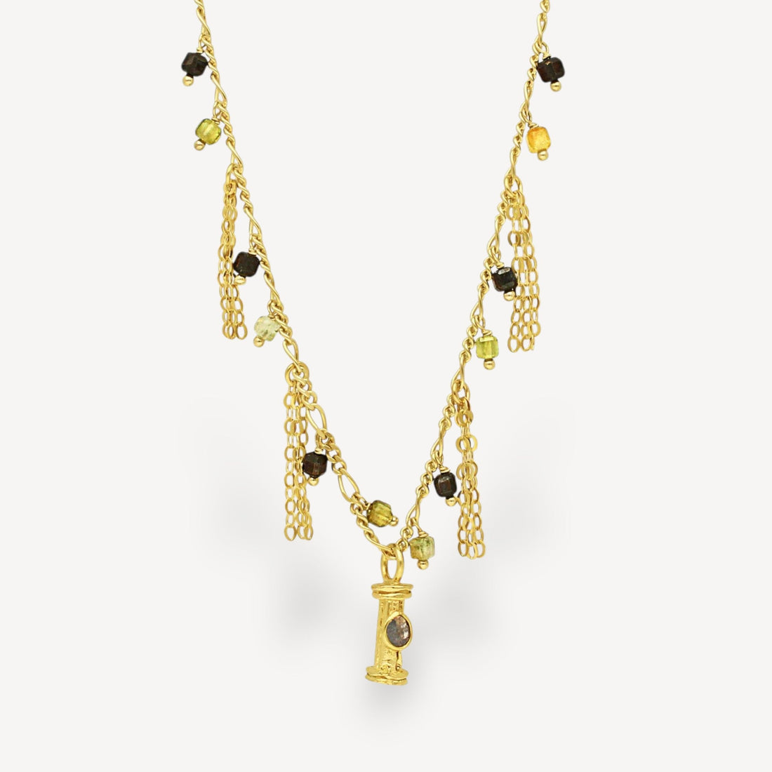 RIFRANGE Necklace with Gemstones  & Polki Diamonds by UntitledEdition at B Corp certified Ethical jeweller E.C.One London