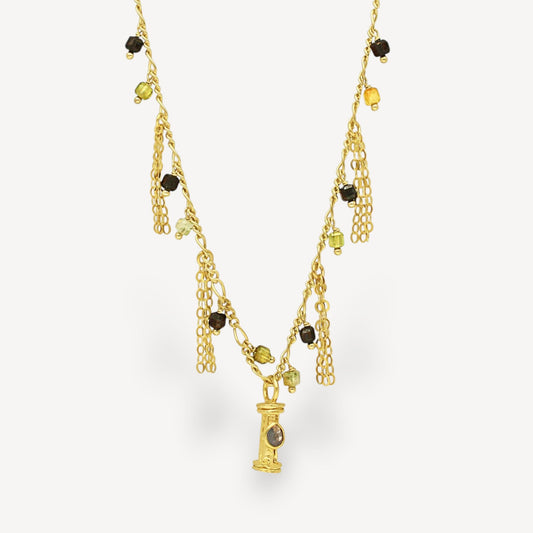 RIFRANGE Necklace with Gemstones  & Polki Diamonds by UntitledEdition at B Corp certified Ethical jeweller E.C.One London