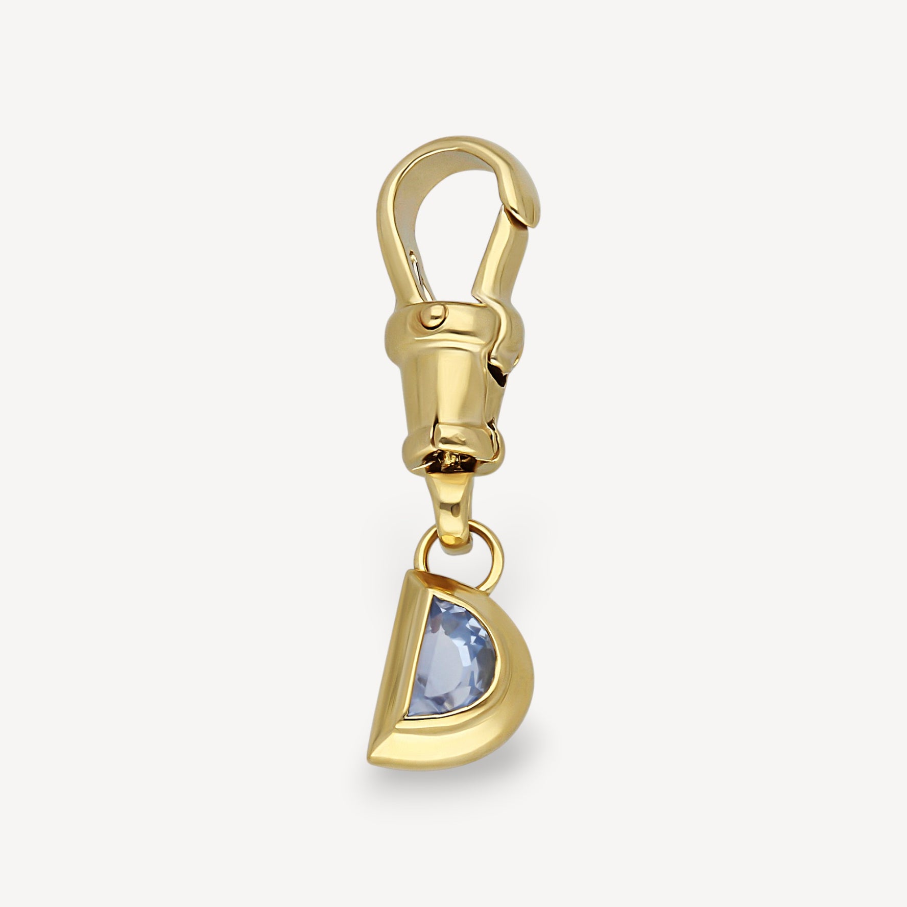 ROCKPOOL Half Moon Gold Charm with Blue Sapphire