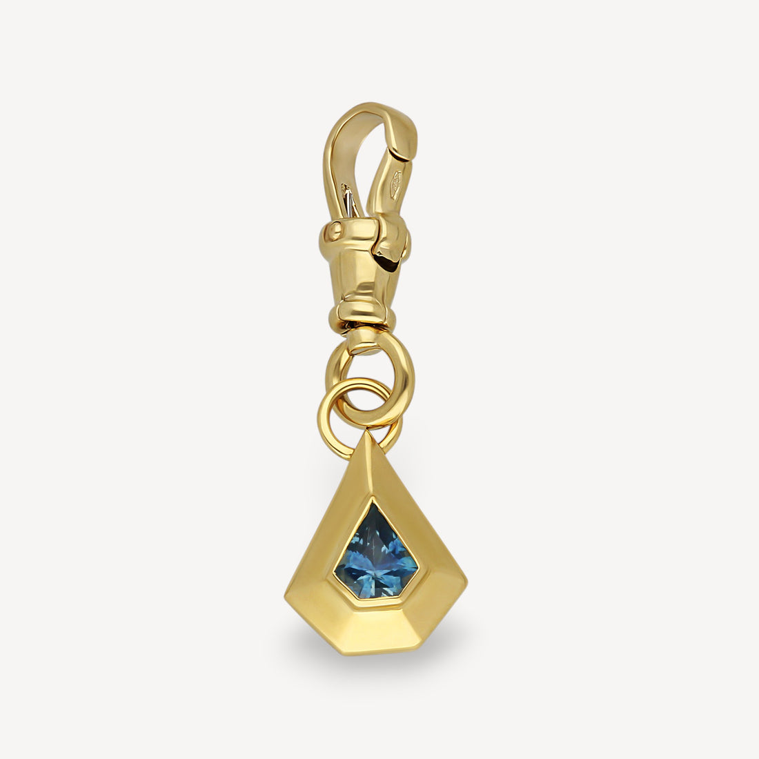 ROCKPOOL Shield Gold Charm with Blue Sapphire