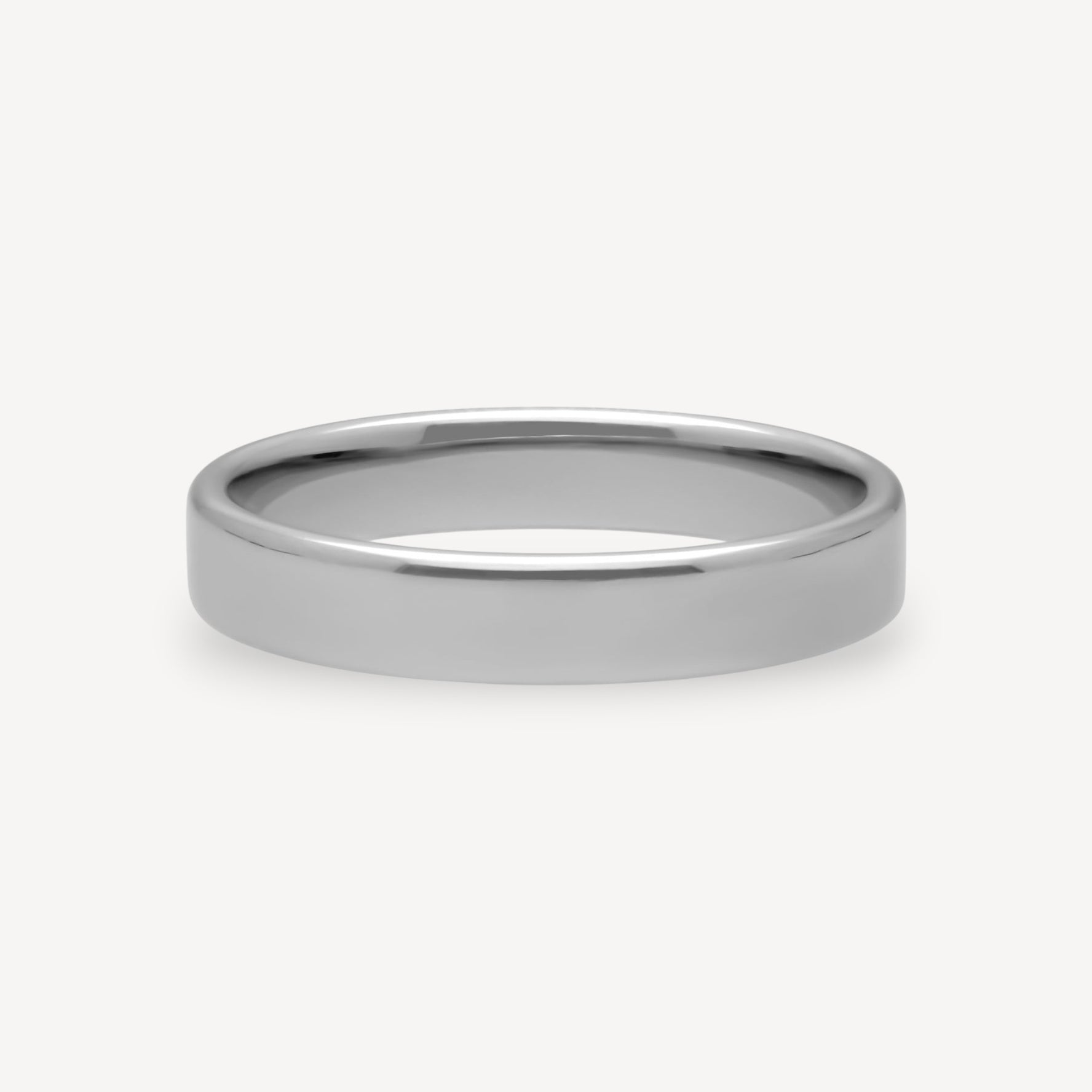 Rounded Flat Wedding Band Platinum 4.0mm