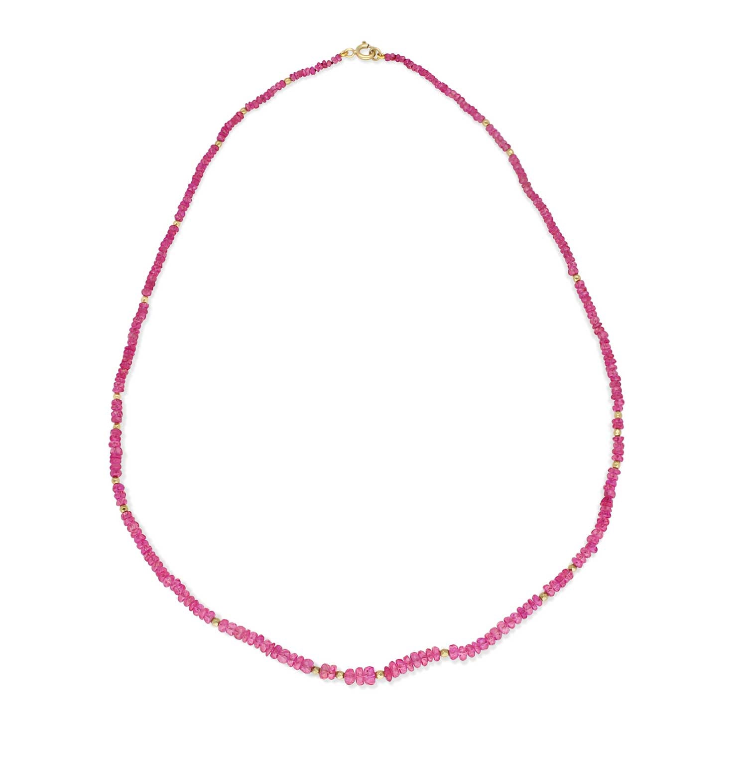 B Corp Certified ethical jewellery London E.C.One Fine Facetted Ruby and Pyrite Bead Necklace