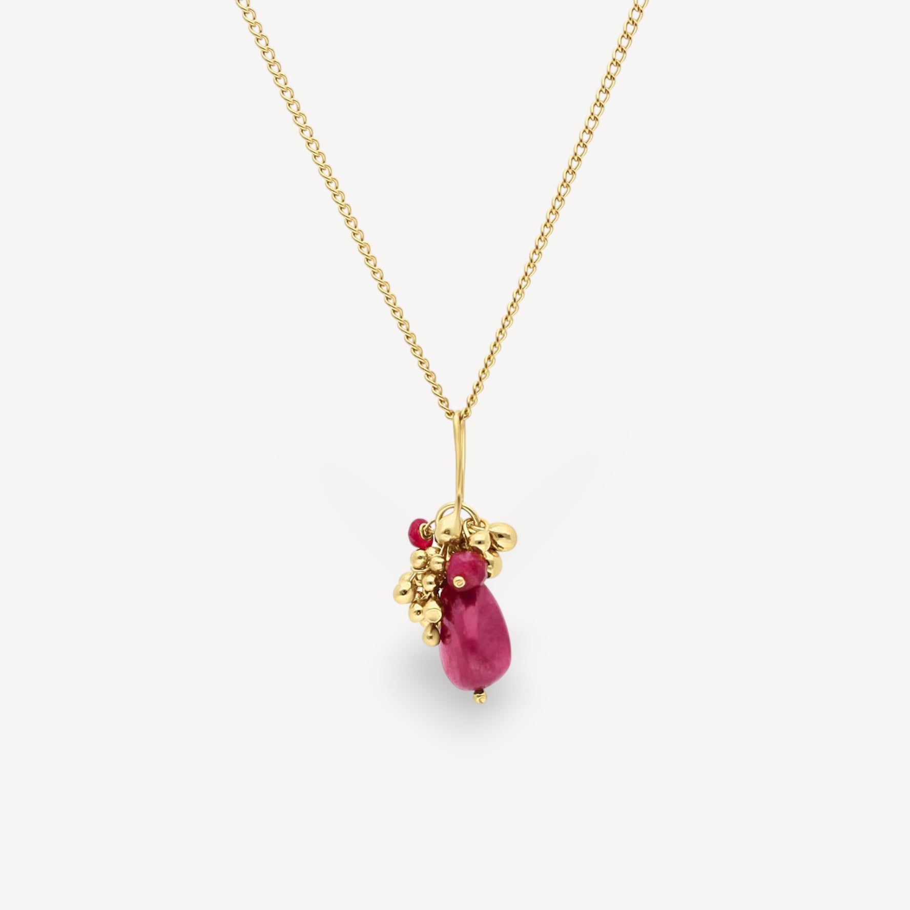 Ruby Drop Pendant Necklace