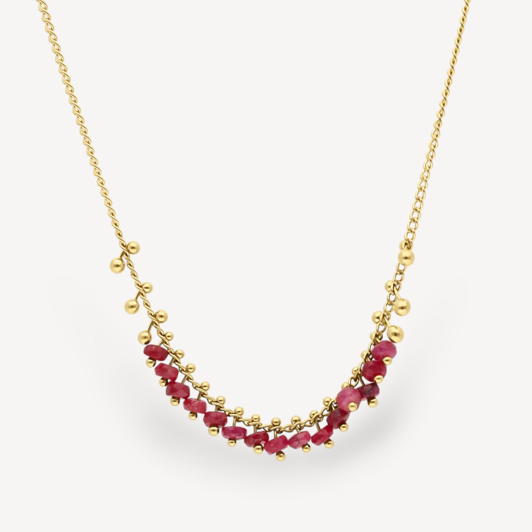 Ruby Pinned Row Necklace