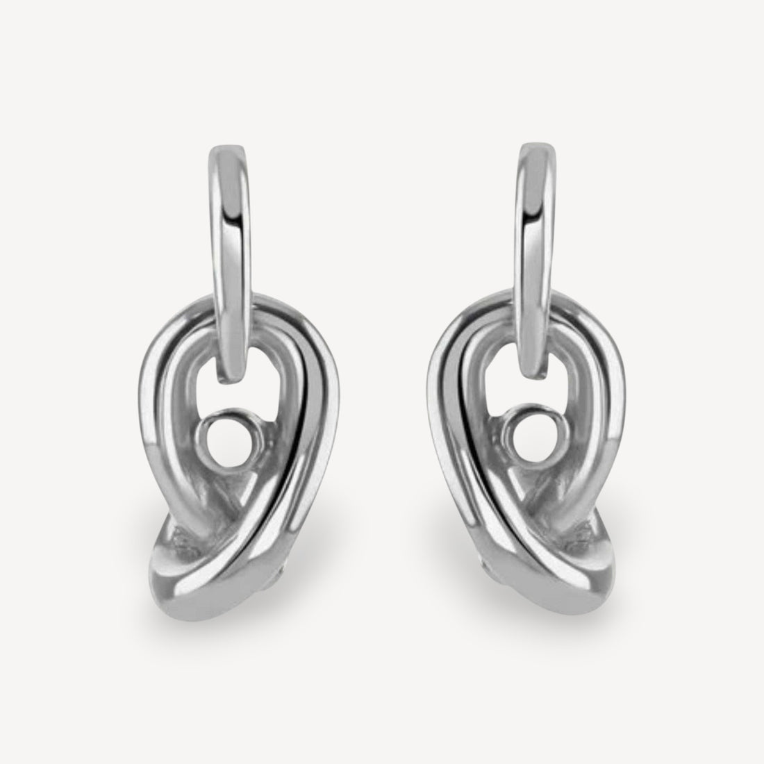 EMMA KNOTTED Drop Earrings Silver