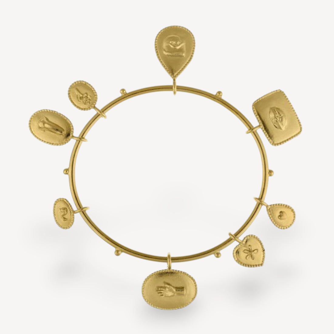 Sensory Devotion Large Charm Bangle Gold Plated