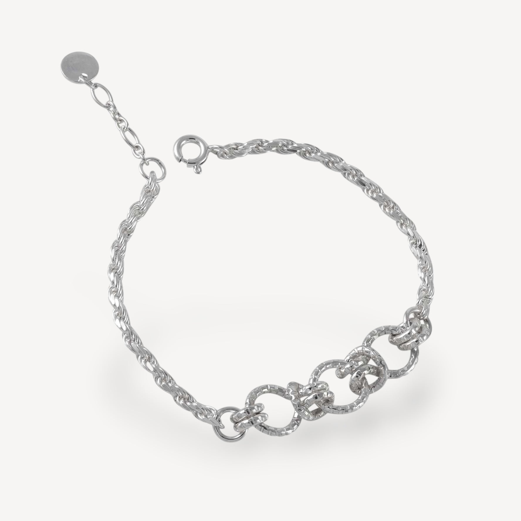 Serpentine Knot Chain Bracelet Silver