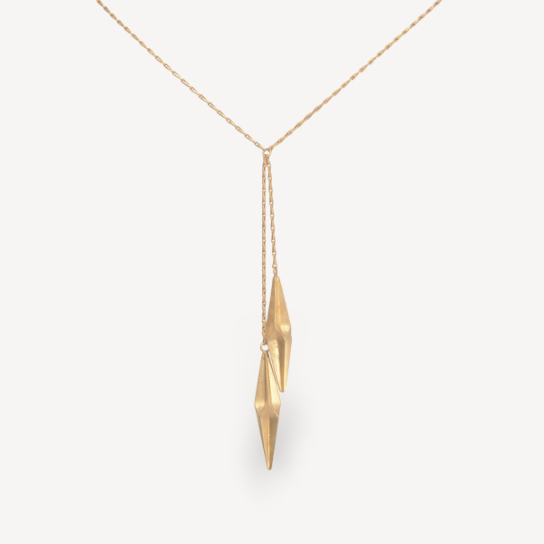 Shard Double Drop Gold Necklace