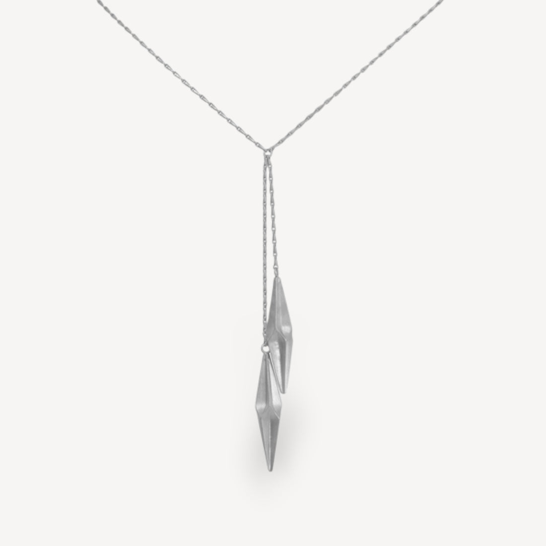 Shard Double Drop Necklace Silver