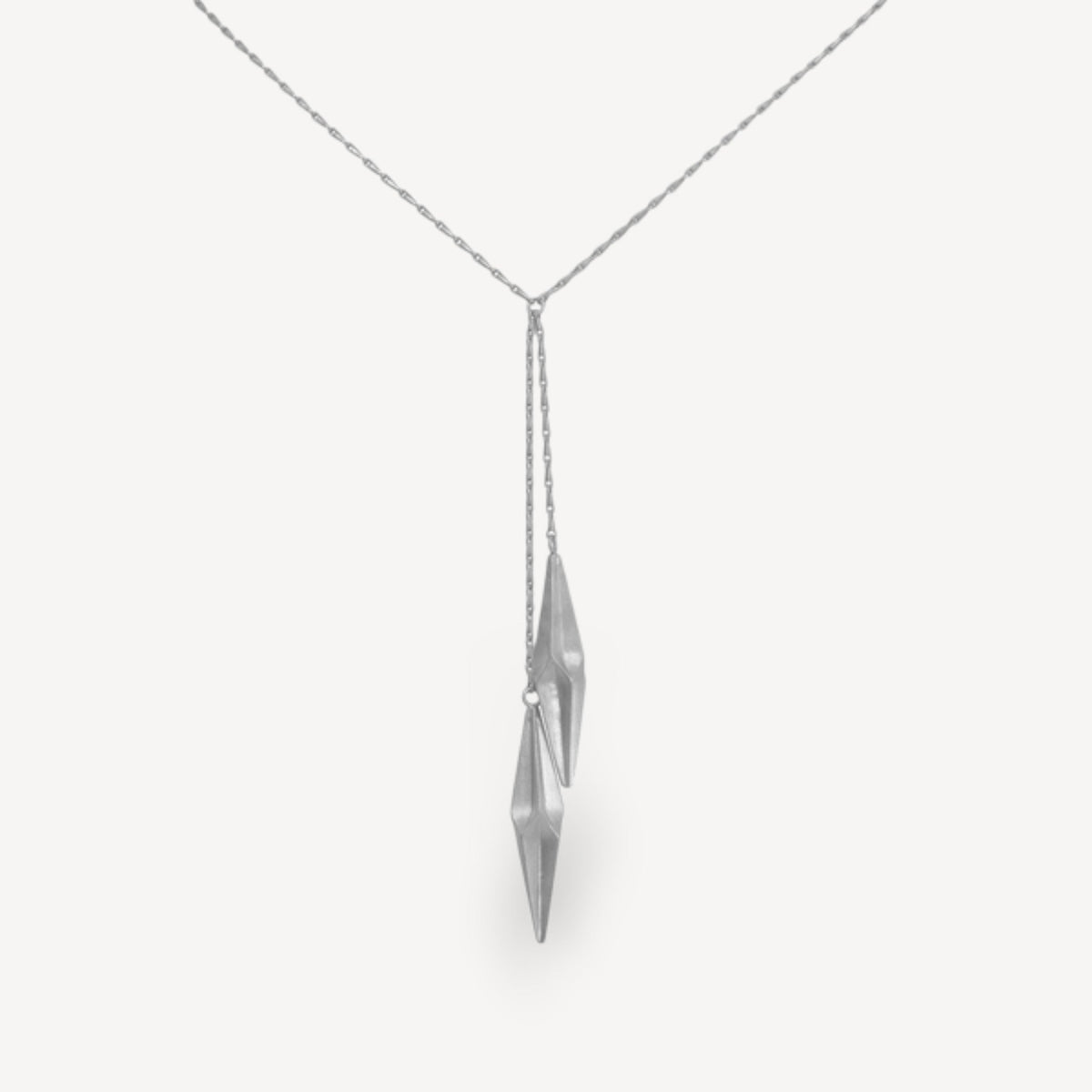 Shard Double Drop Necklace Silver