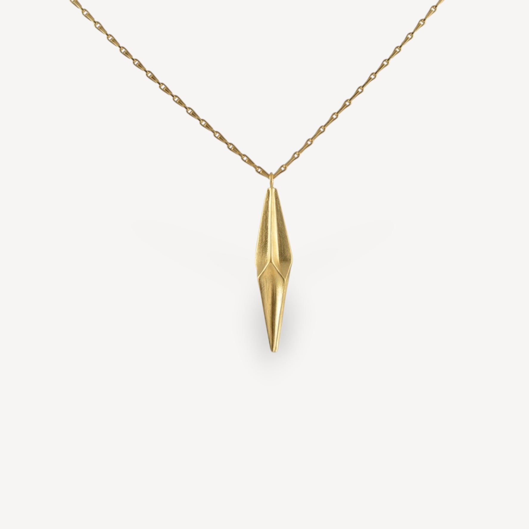 Shard Single Drop Necklace Gold Plated