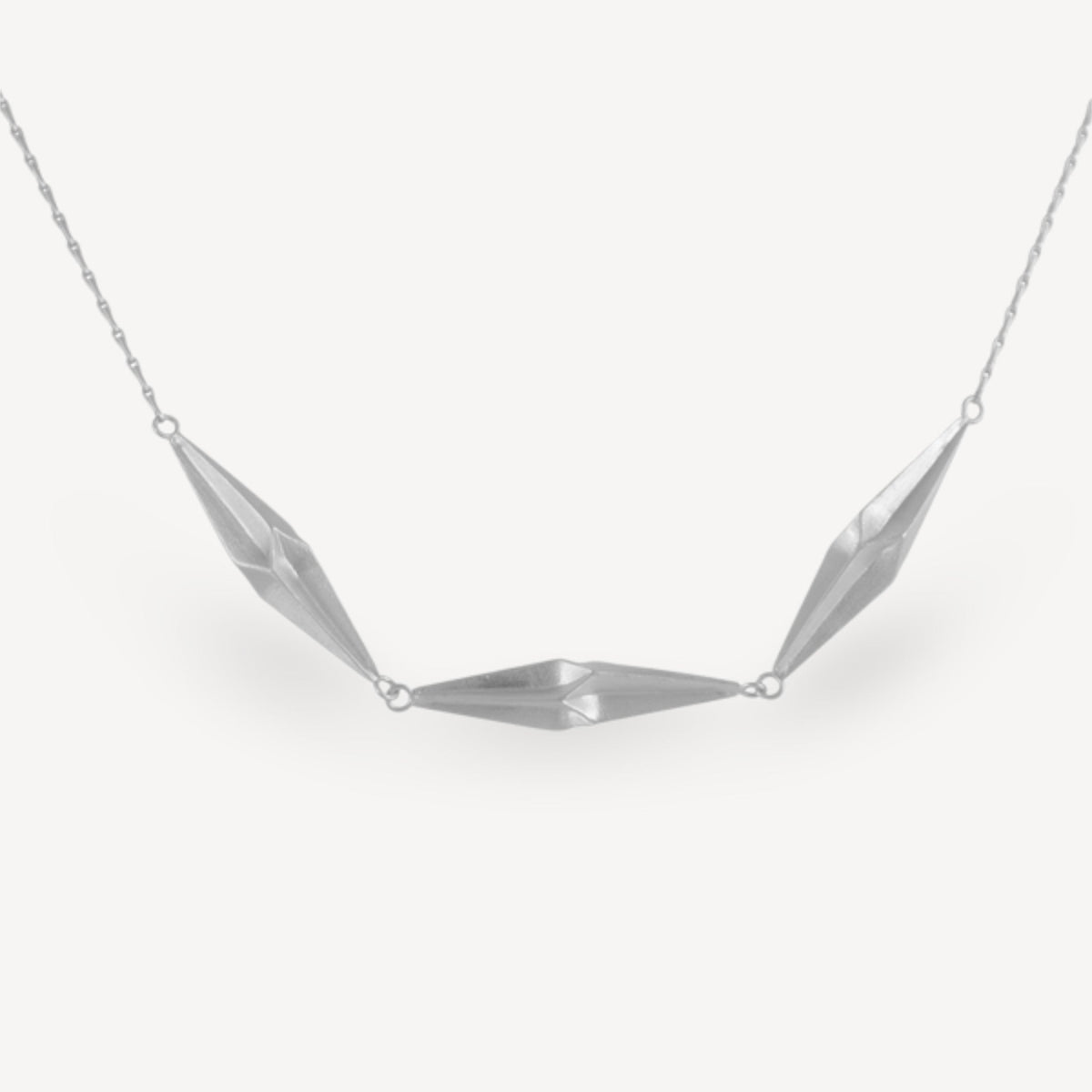 Shard Triplet Necklace Silver