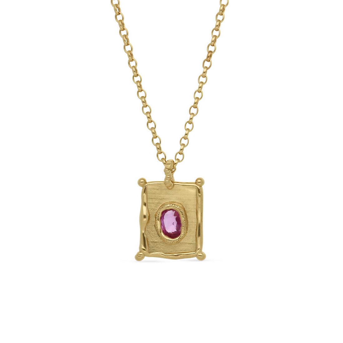 TABLET Mini Pendant with Pink Sapphire By Sharlala at ethical jeweller E.C.One London