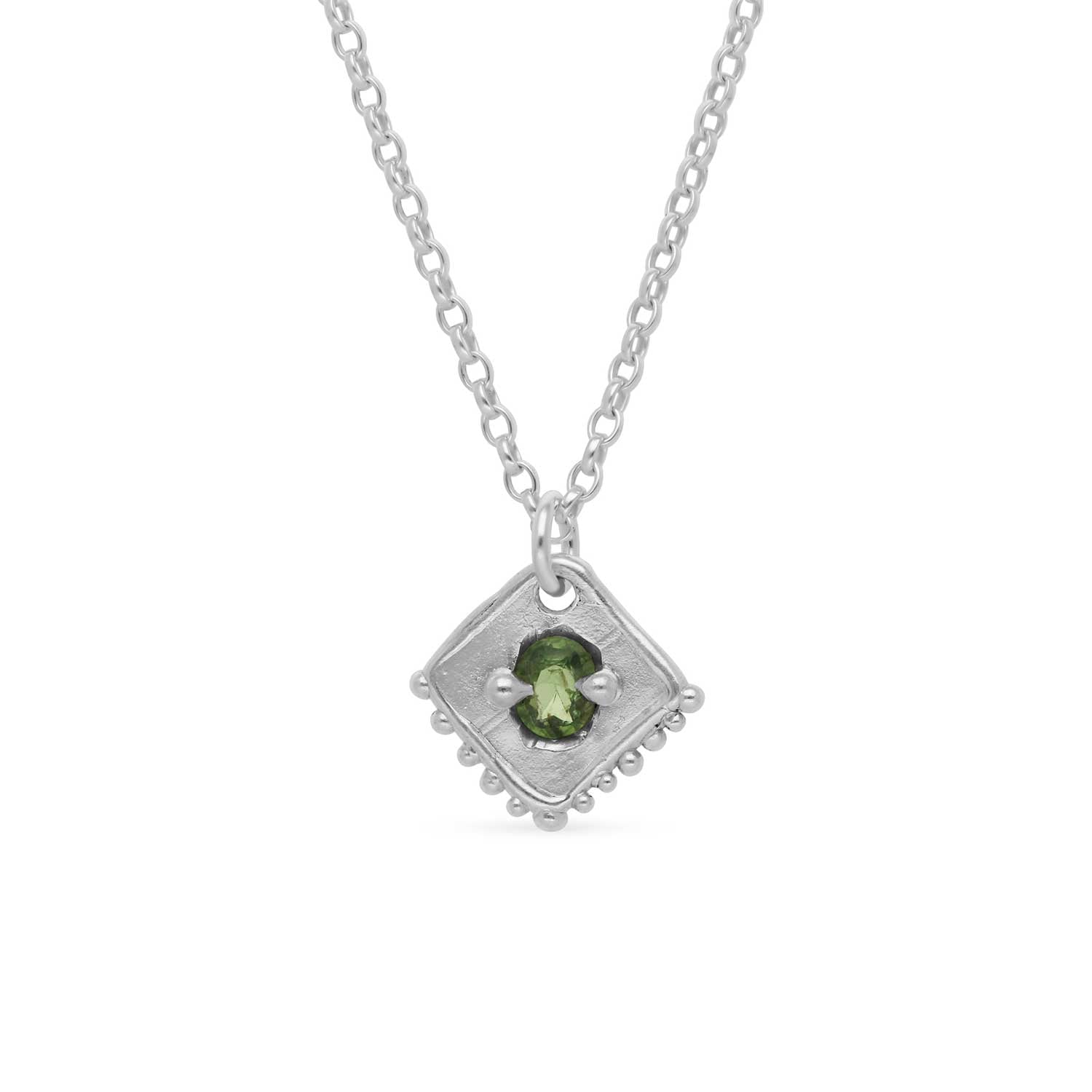 KITE Pendant with Green Sapphire Silver By Sharlala at ethical jeweller E.C.One London