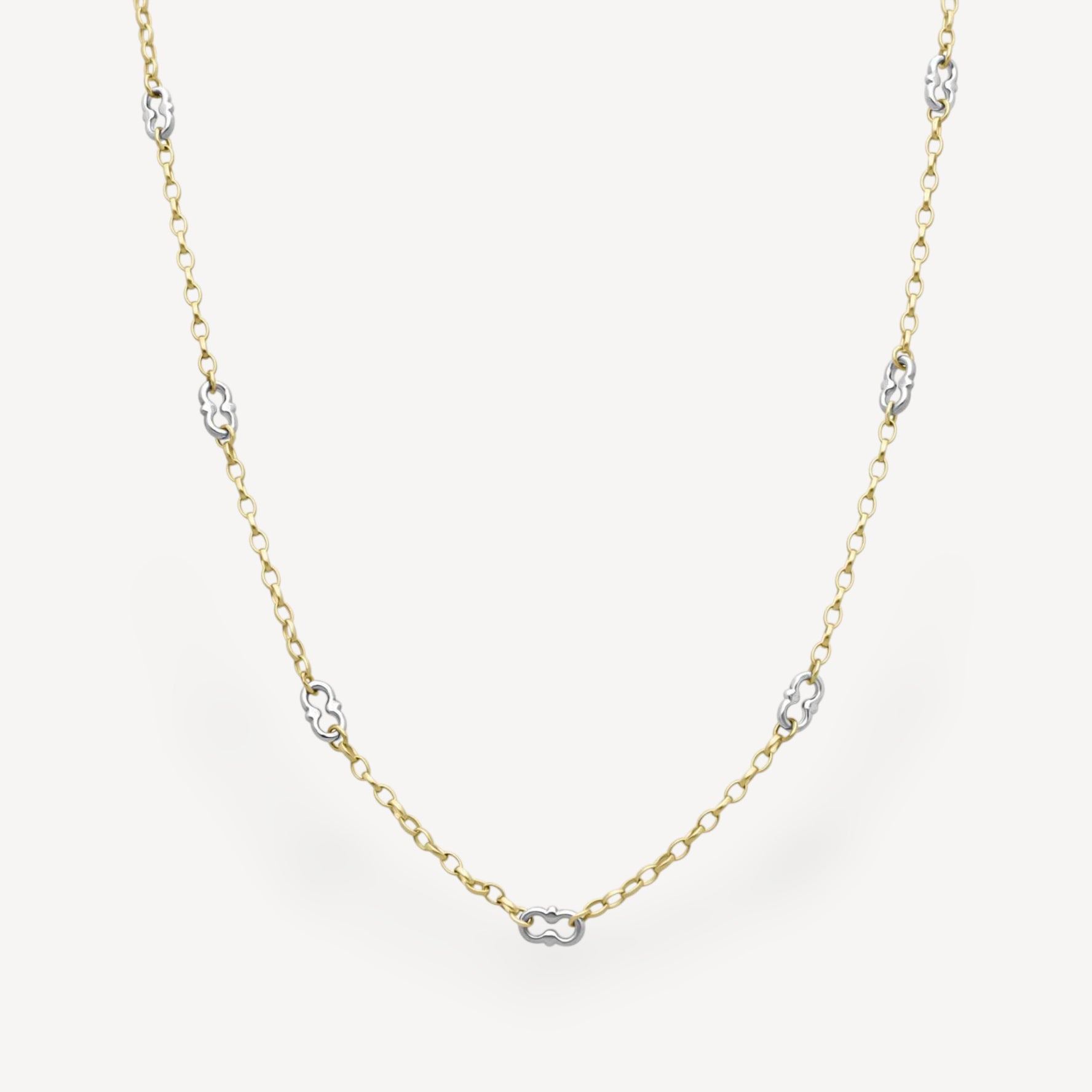 AMWELL Necklace Yellow Gold Signature Chain with White Gold Detail