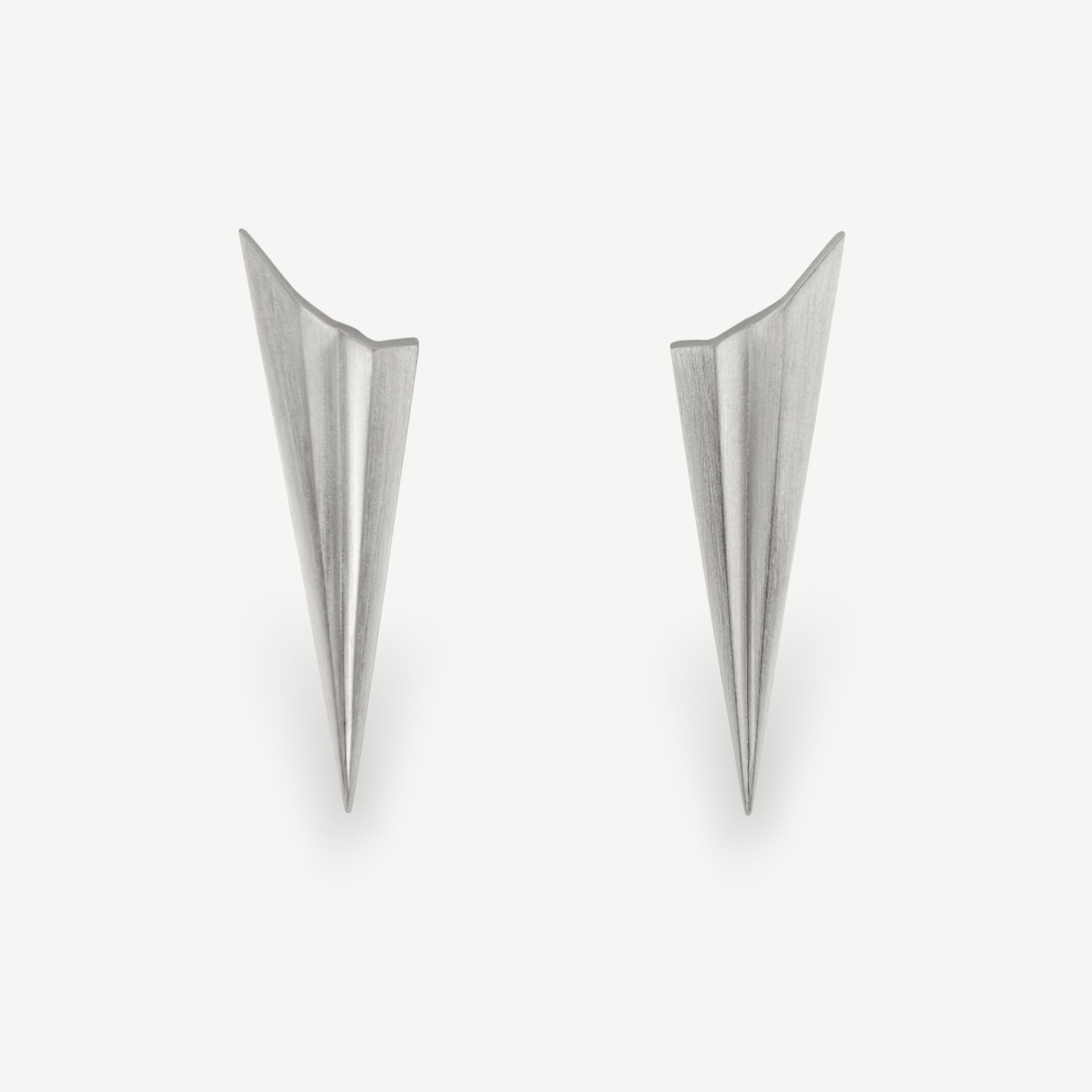 Silver Long Pleated Studs