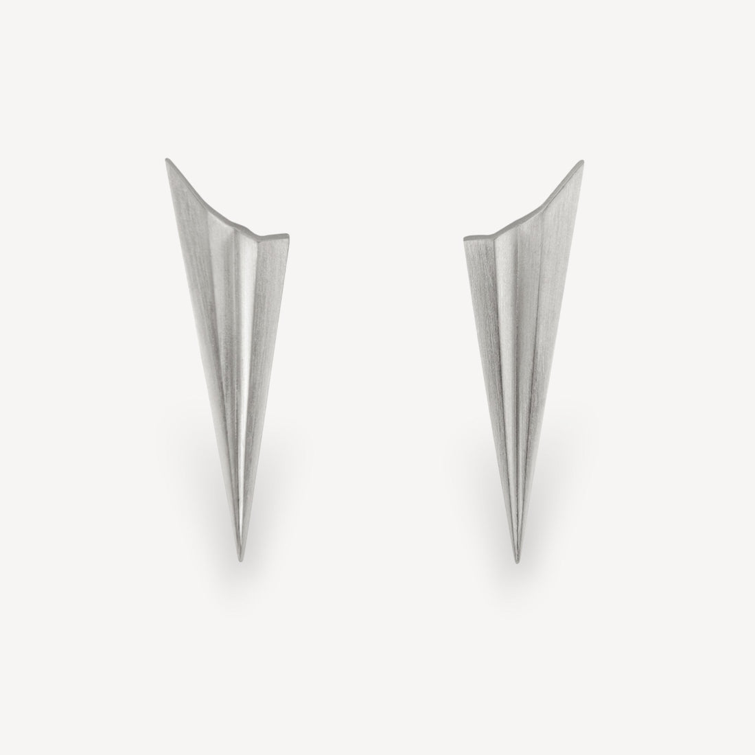 Silver Long Pleated Studs