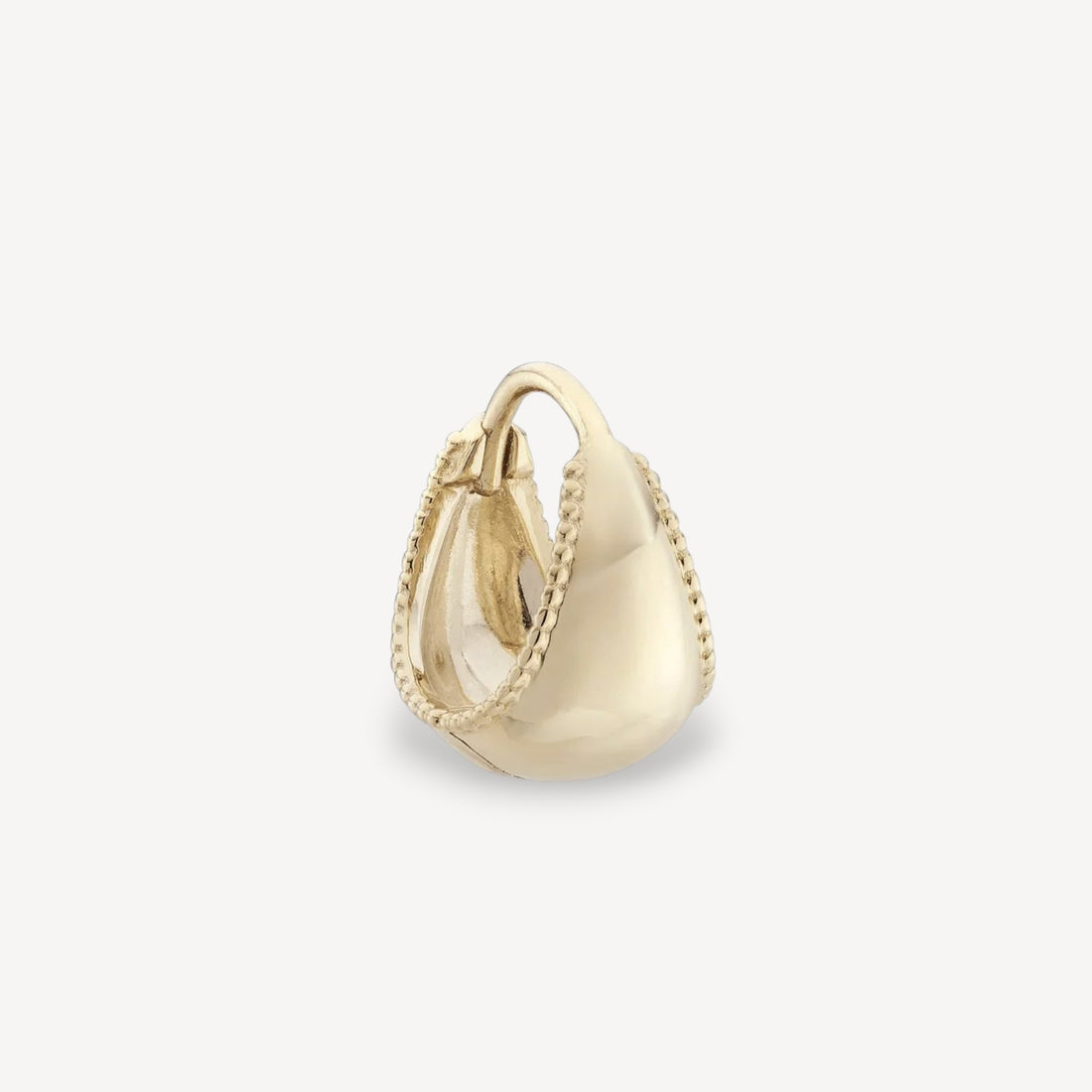 SINGLE Midi Domed Gold Huggie with Milgrain