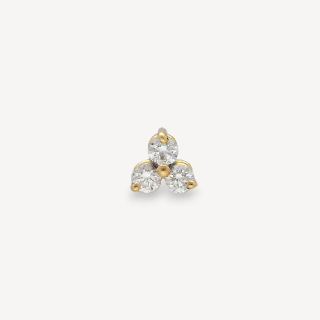 Single TRIO Diamond Gold Earring