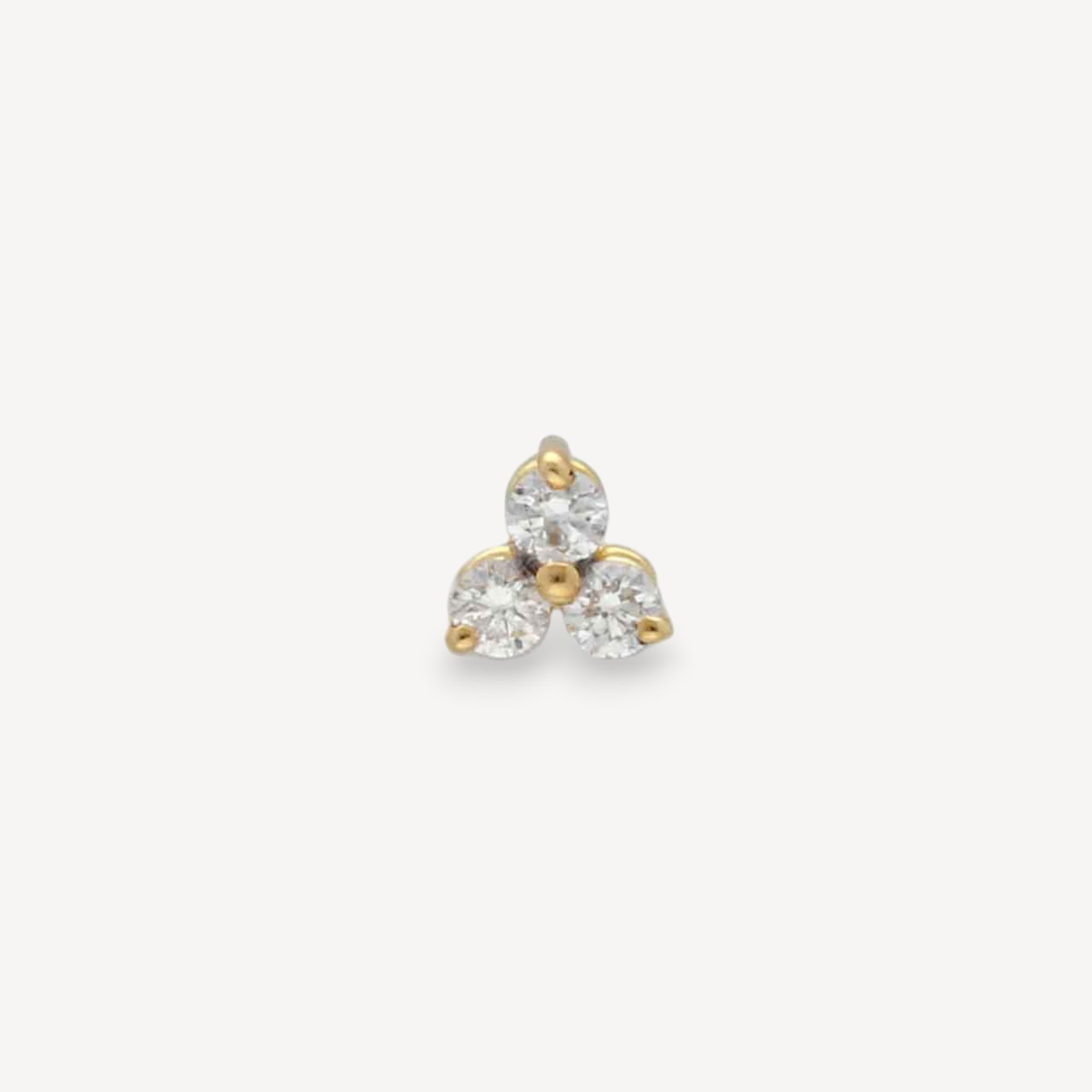 Single TRIO Diamond Gold Earring
