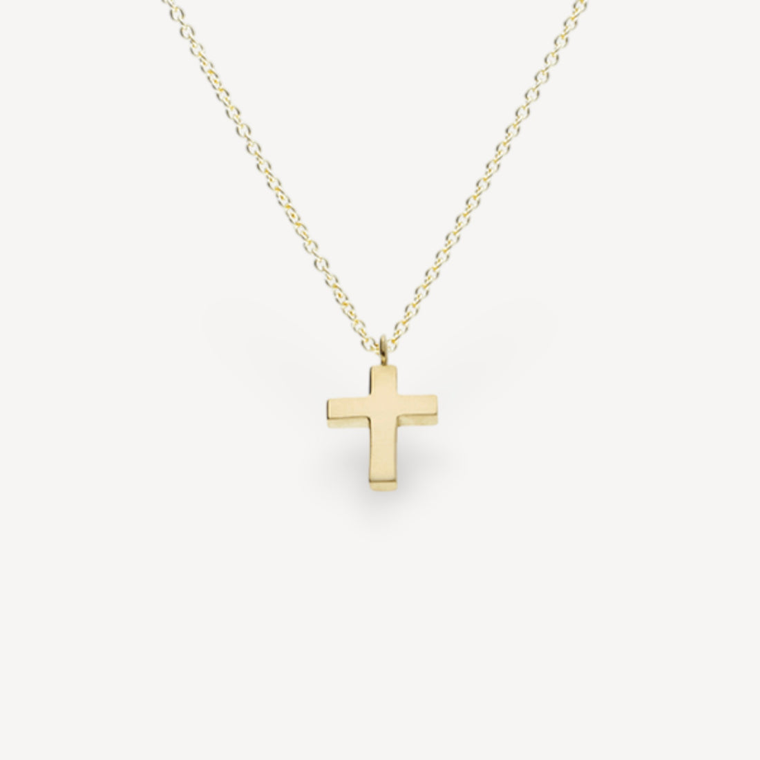 Small Yellow Gold Cross Necklace