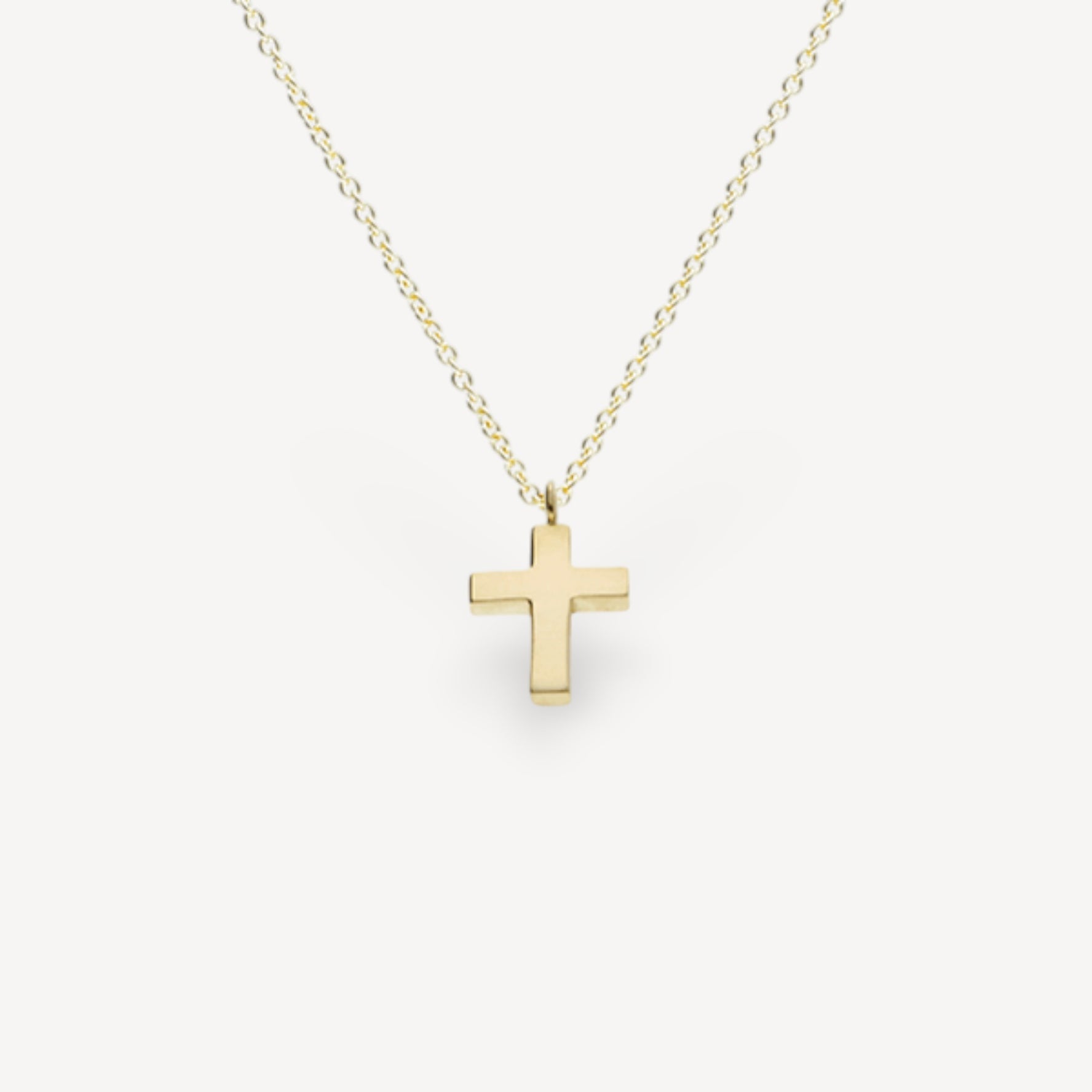 Small Yellow Gold Cross Necklace