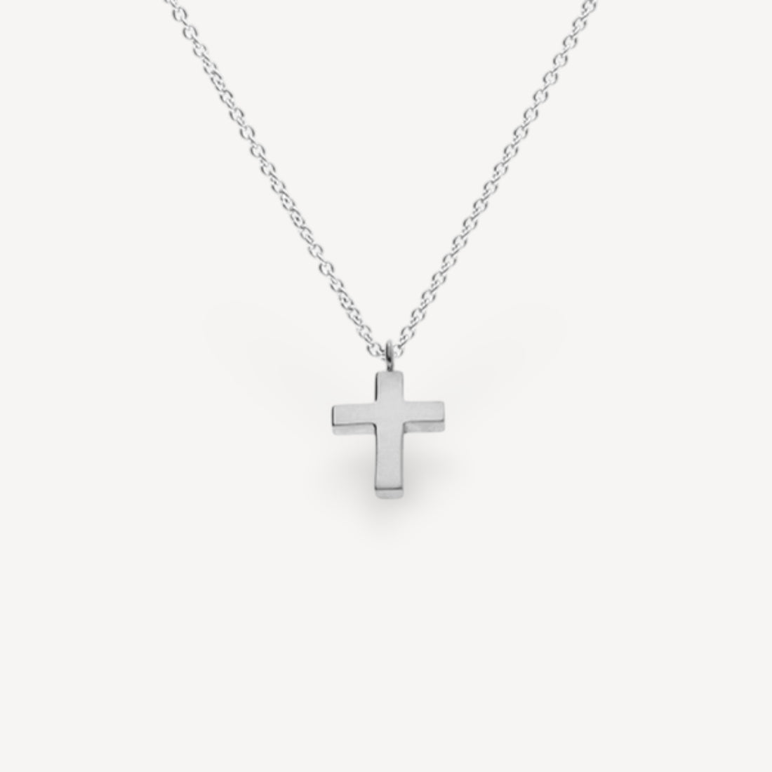 Small Silver Cross Necklace