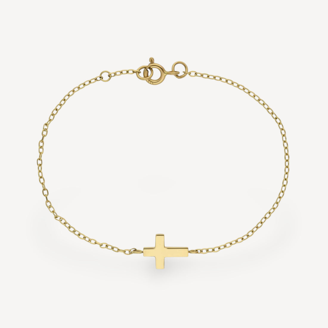 Small Yellow Gold Cross Bracelet