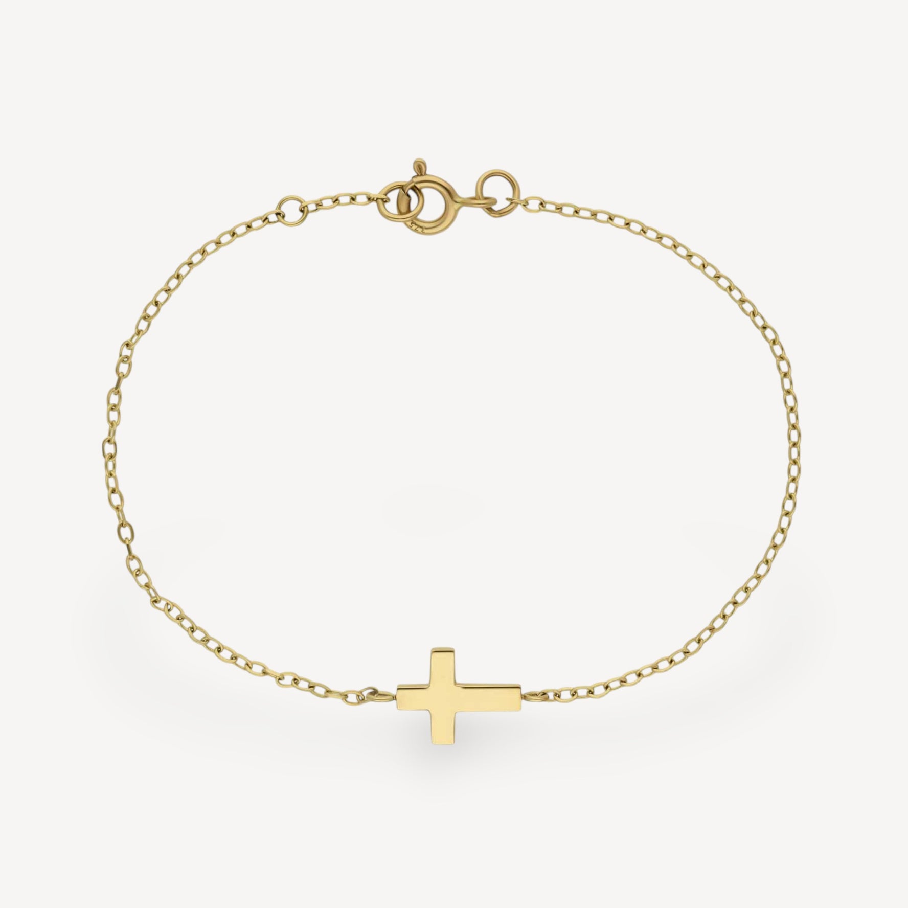 Small Yellow Gold Cross Bracelet