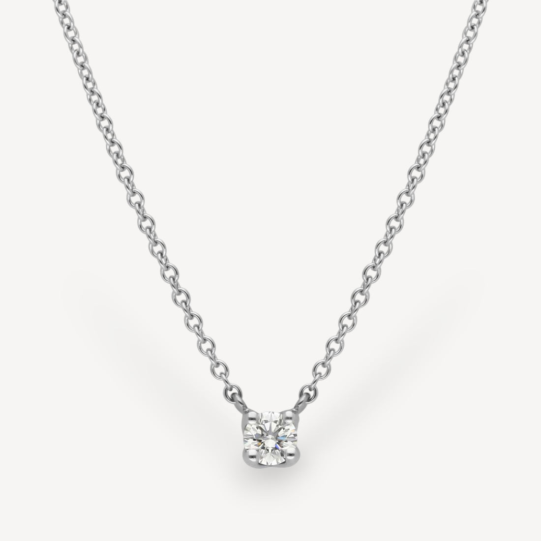SOLITAIRE 0.50ct Round Diamond Pendant Necklace in Platinum