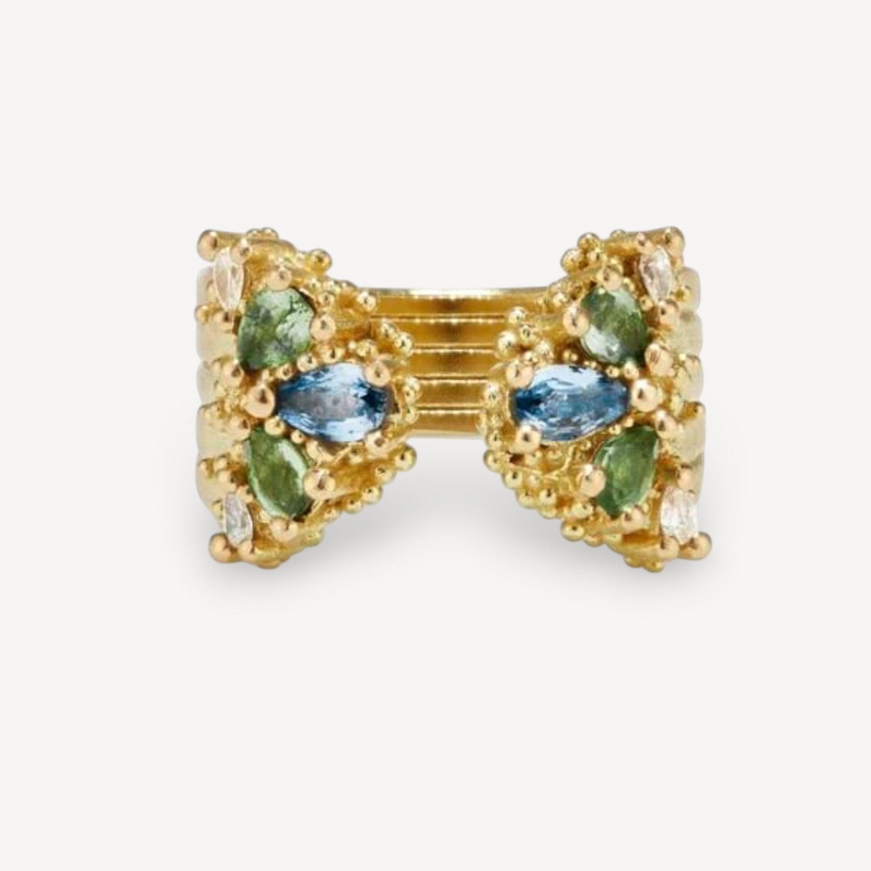 Splash Sapphire & Diamond Ring in Yellow Gold