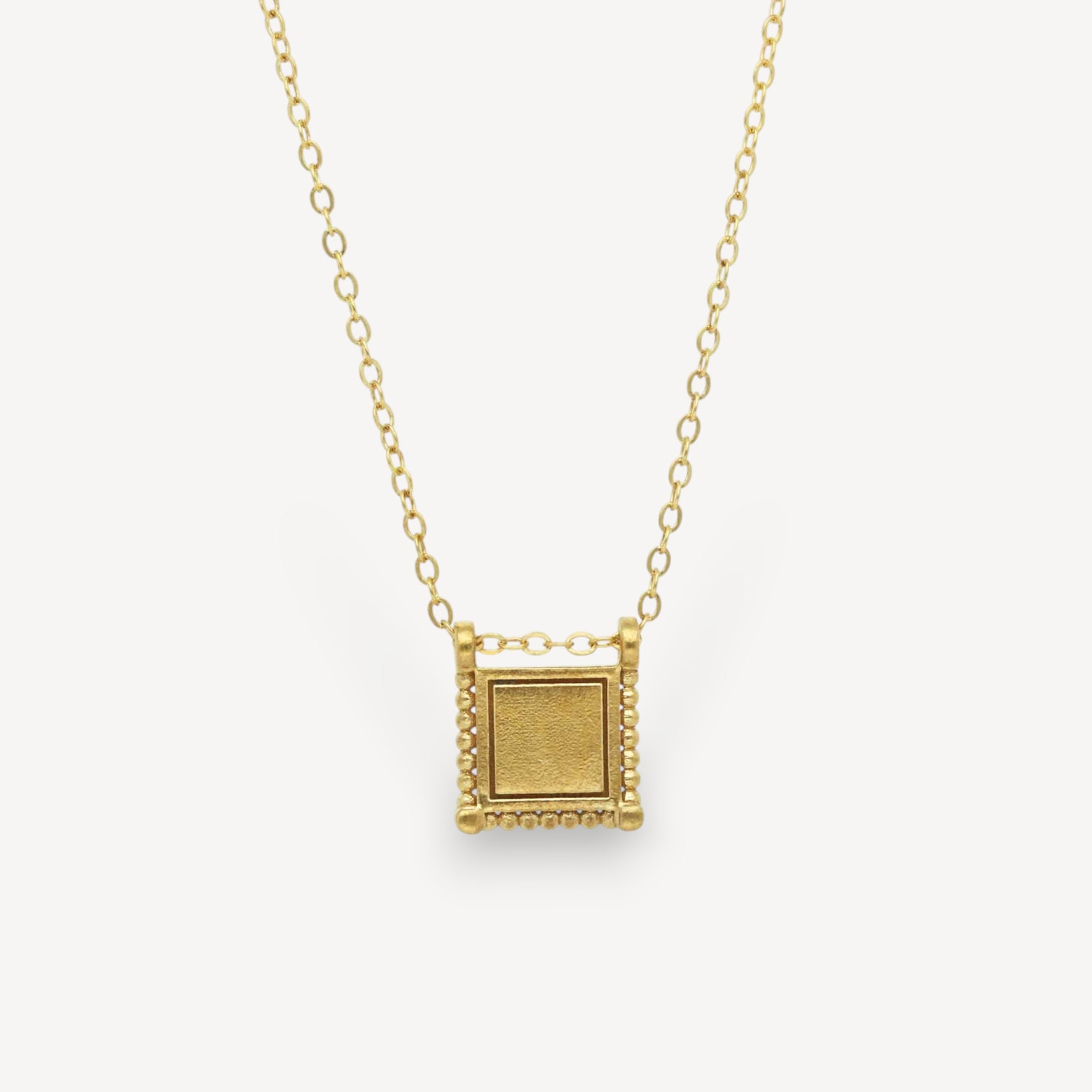 Square Slider Necklace Gold Plated