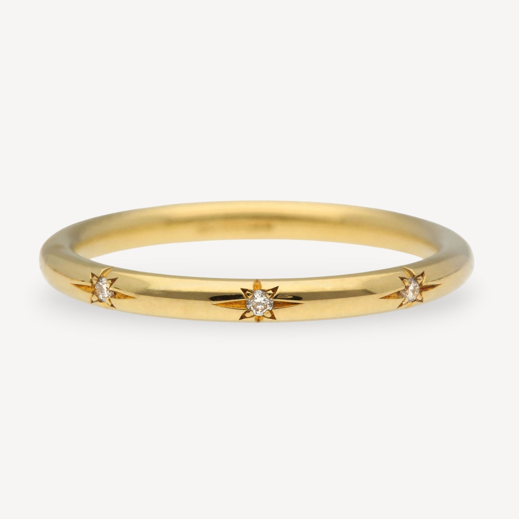 Wedding Ring Yellow Gold with Star-Set Diamonds