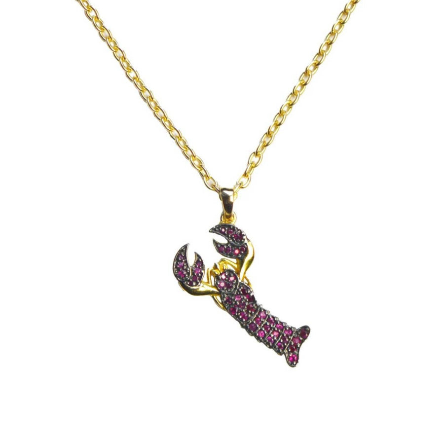 Sweet Marie Lobster Pendant Necklace with Rubies at ethical jewellers E.C. One London