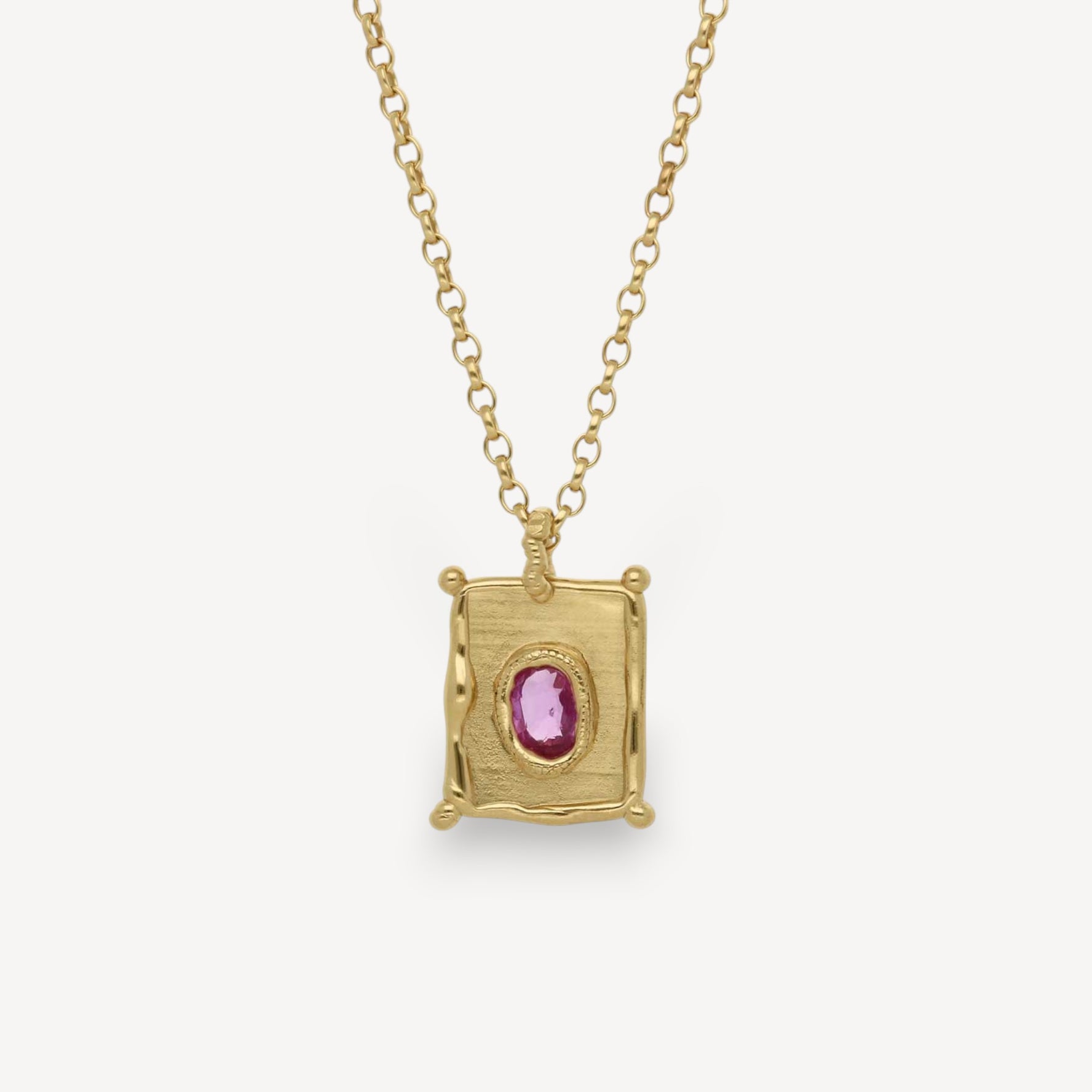 TABLET Mini Pendant with Pink Sapphire
