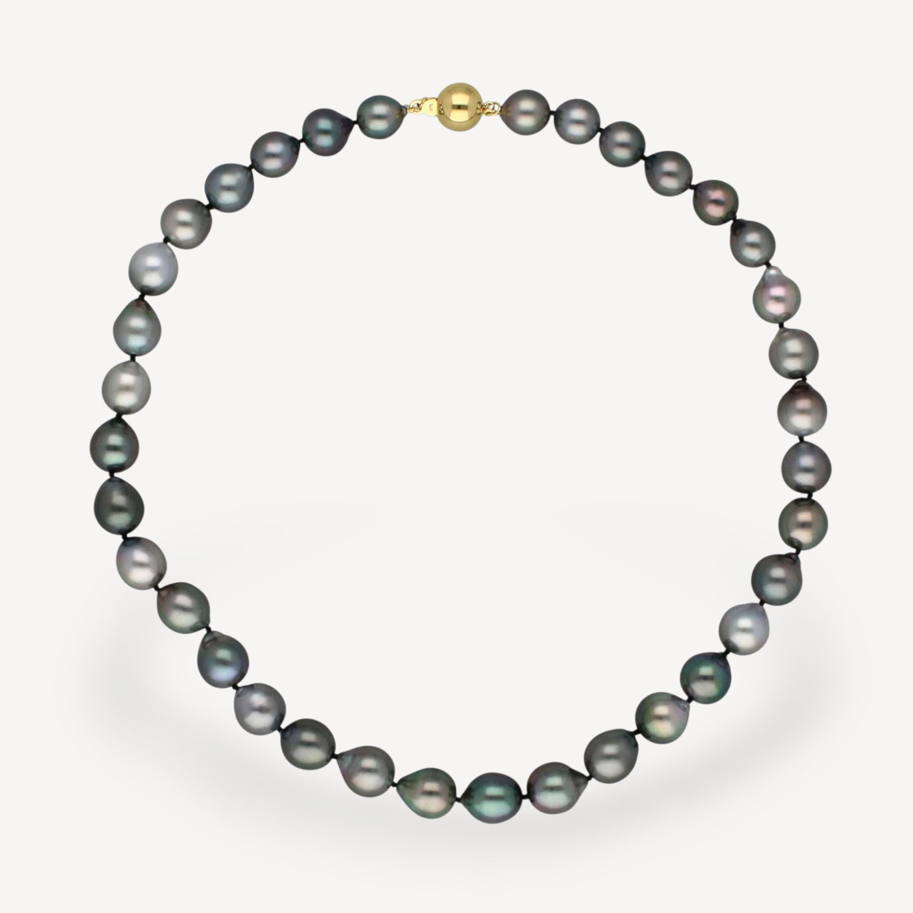 Tahitian Pearl Necklace with Gold Catch