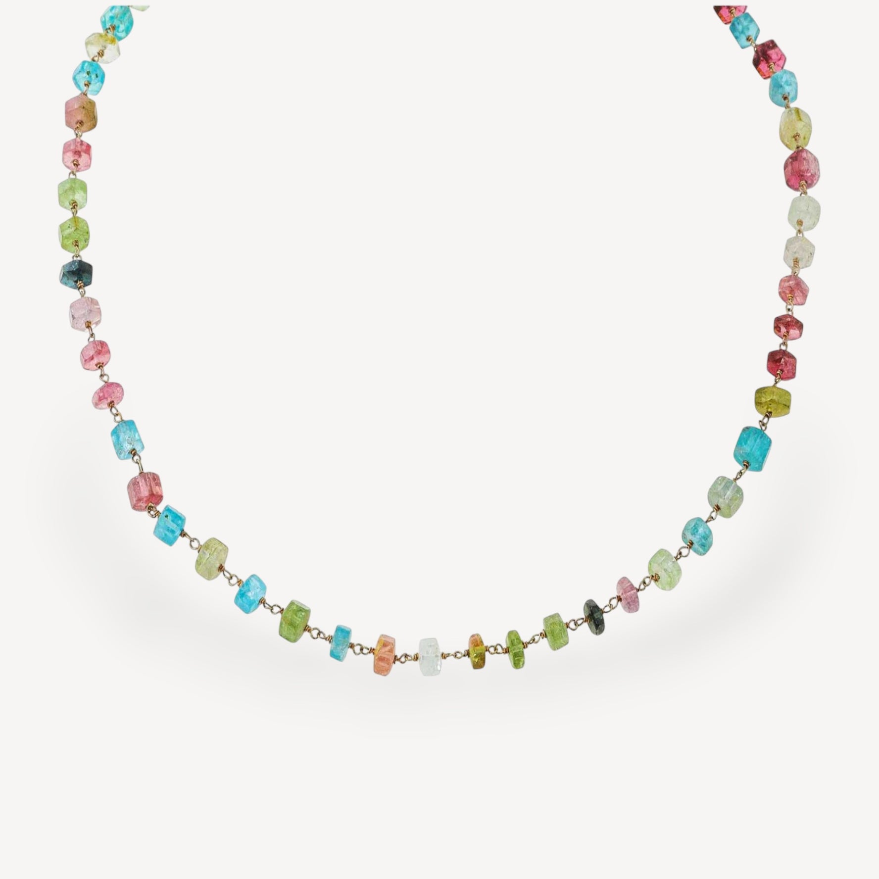 Tourmaline & Apatite Bead Necklace