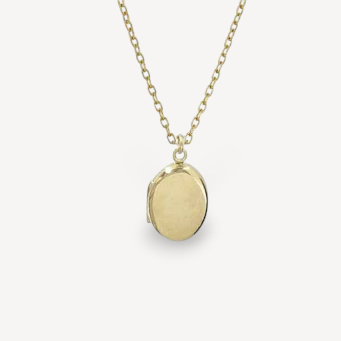 Small Oval Gold Locket Necklace