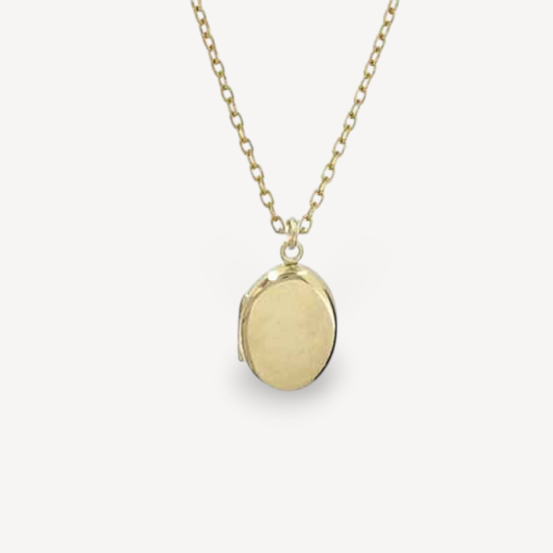 Small Oval Gold Locket Necklace