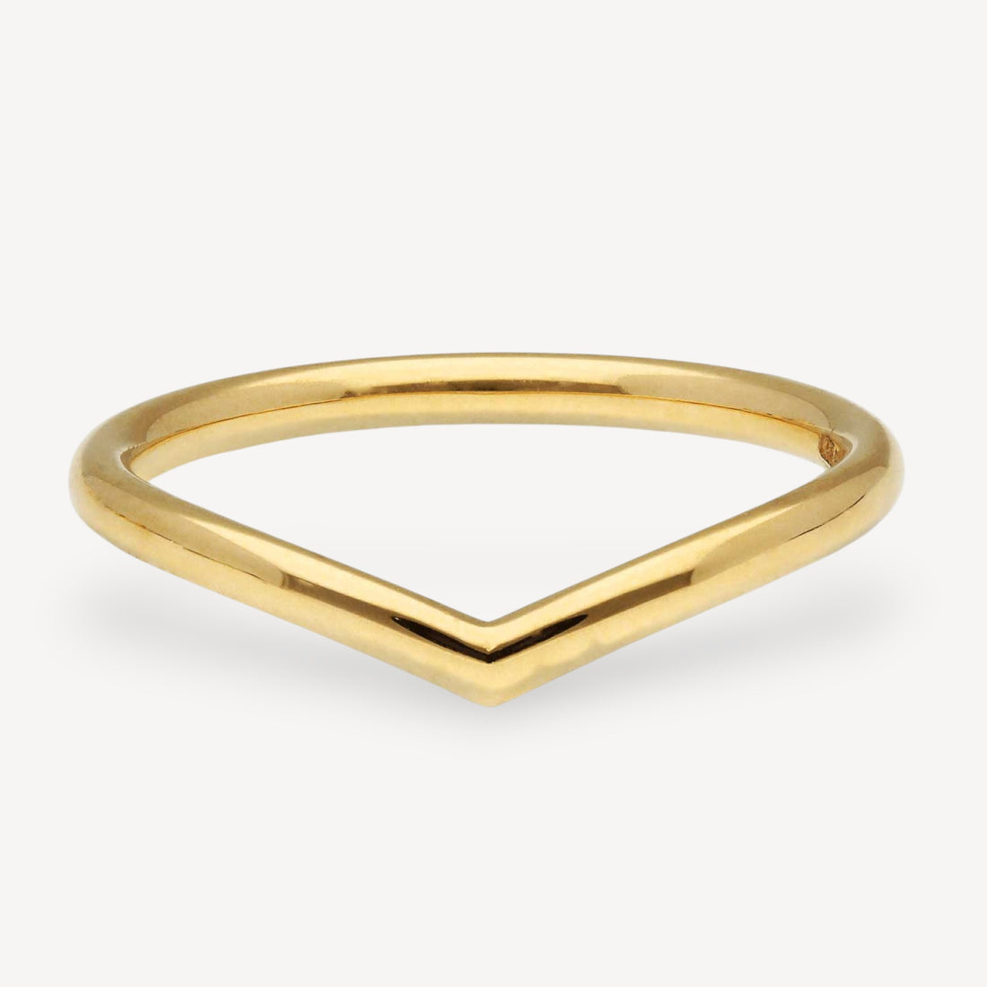 V-shaped Wedding Ring Recycled Yellow Gold