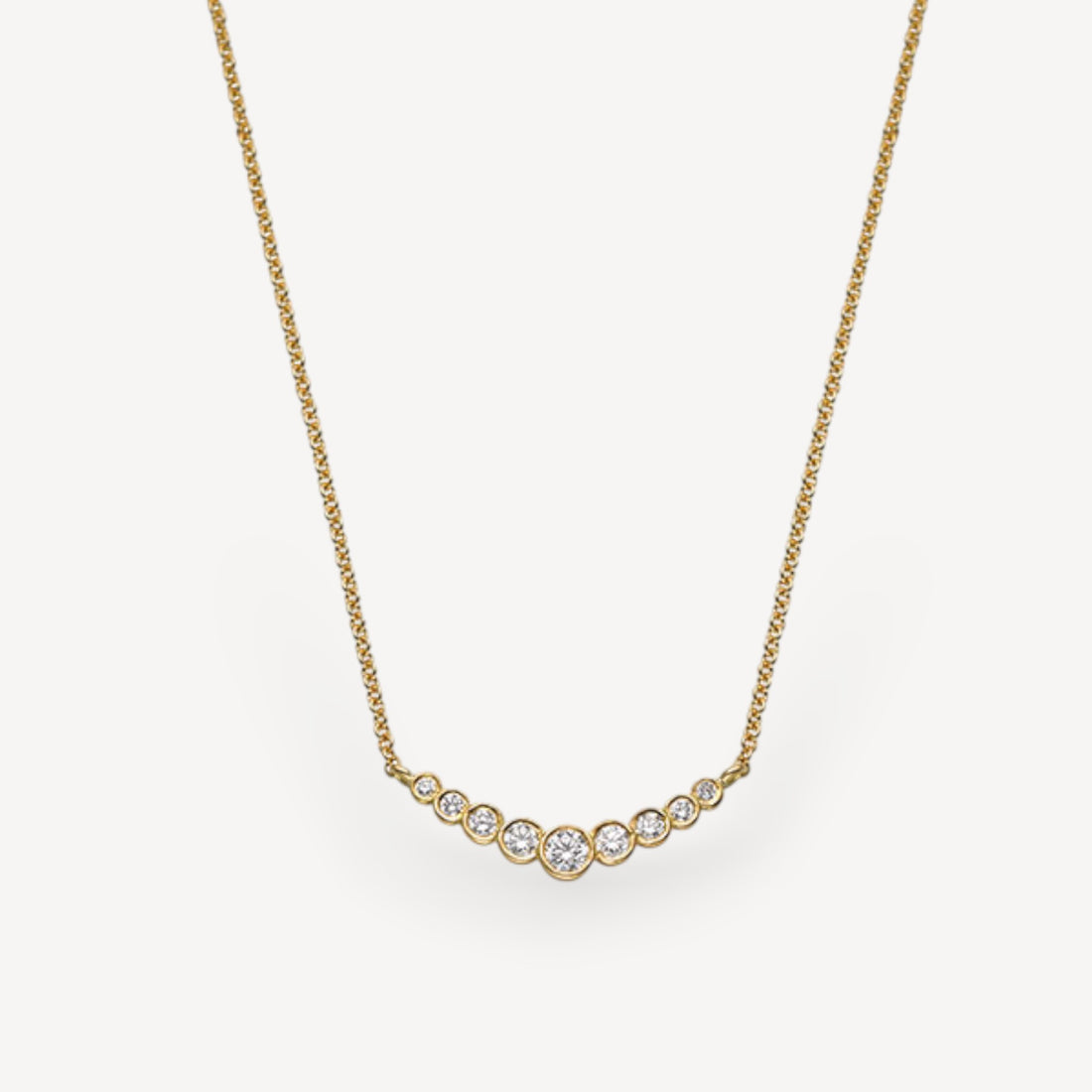 DAINTY Yellow Gold Diamond Bar Necklace