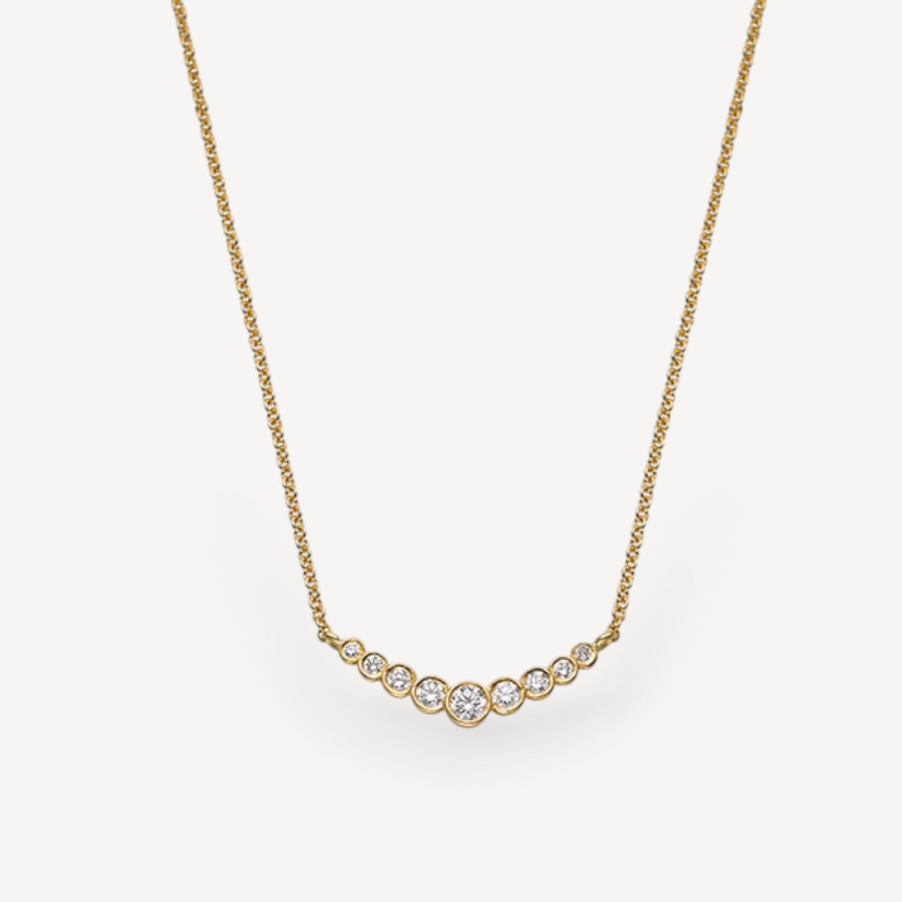 DAINTY Yellow Gold Diamond Bar Necklace
