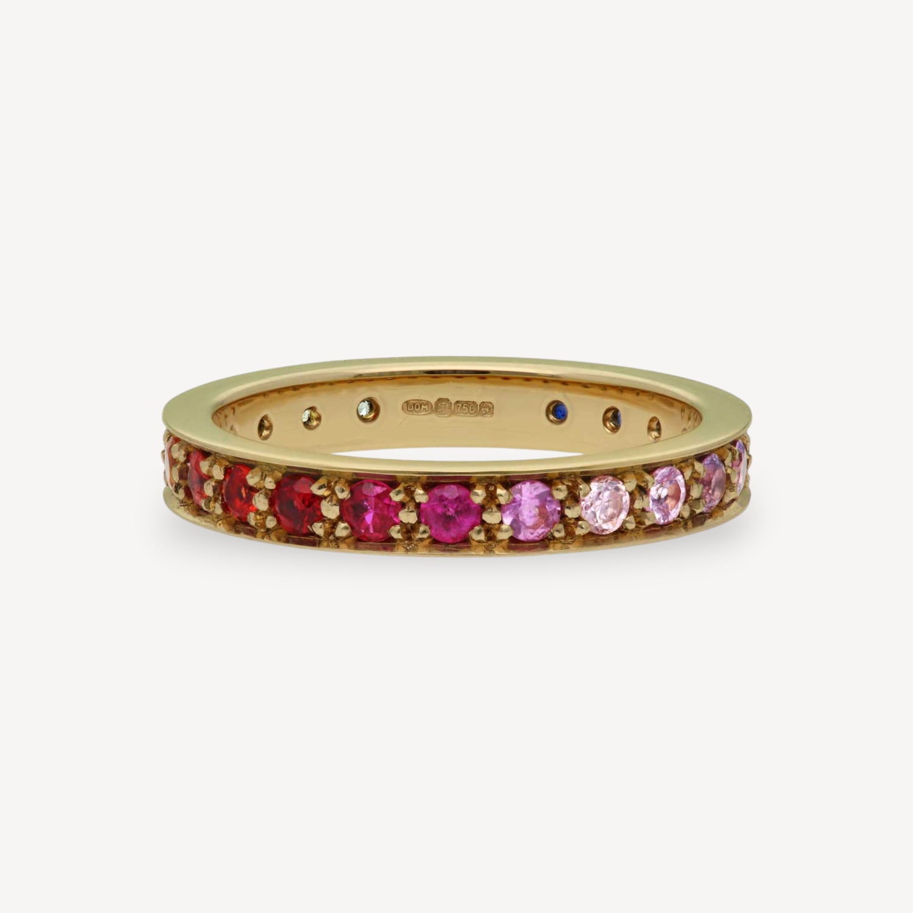 KALEIDOSCOPE Wide Gold Mixed Gemstone Eternity Ring