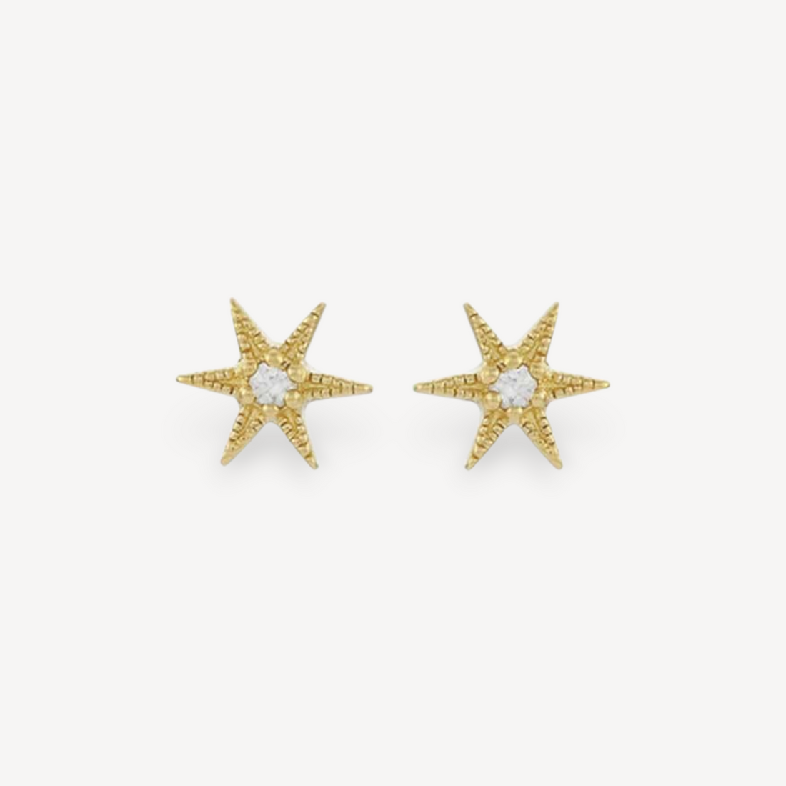 Zoe & Morgan NO STAR LIKE THESE Gold Plated Studs with White Zircons at ethical jeweller EC One London