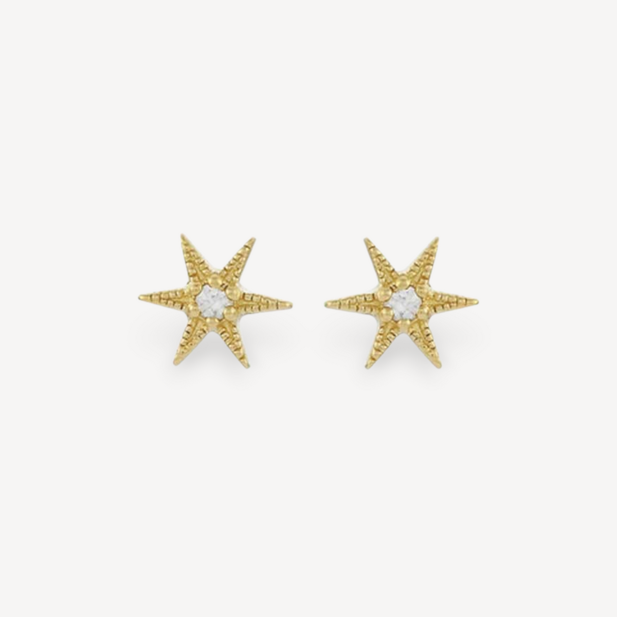 Zoe & Morgan NO STAR LIKE THESE Gold Plated Studs with White Zircons at ethical jeweller EC One London