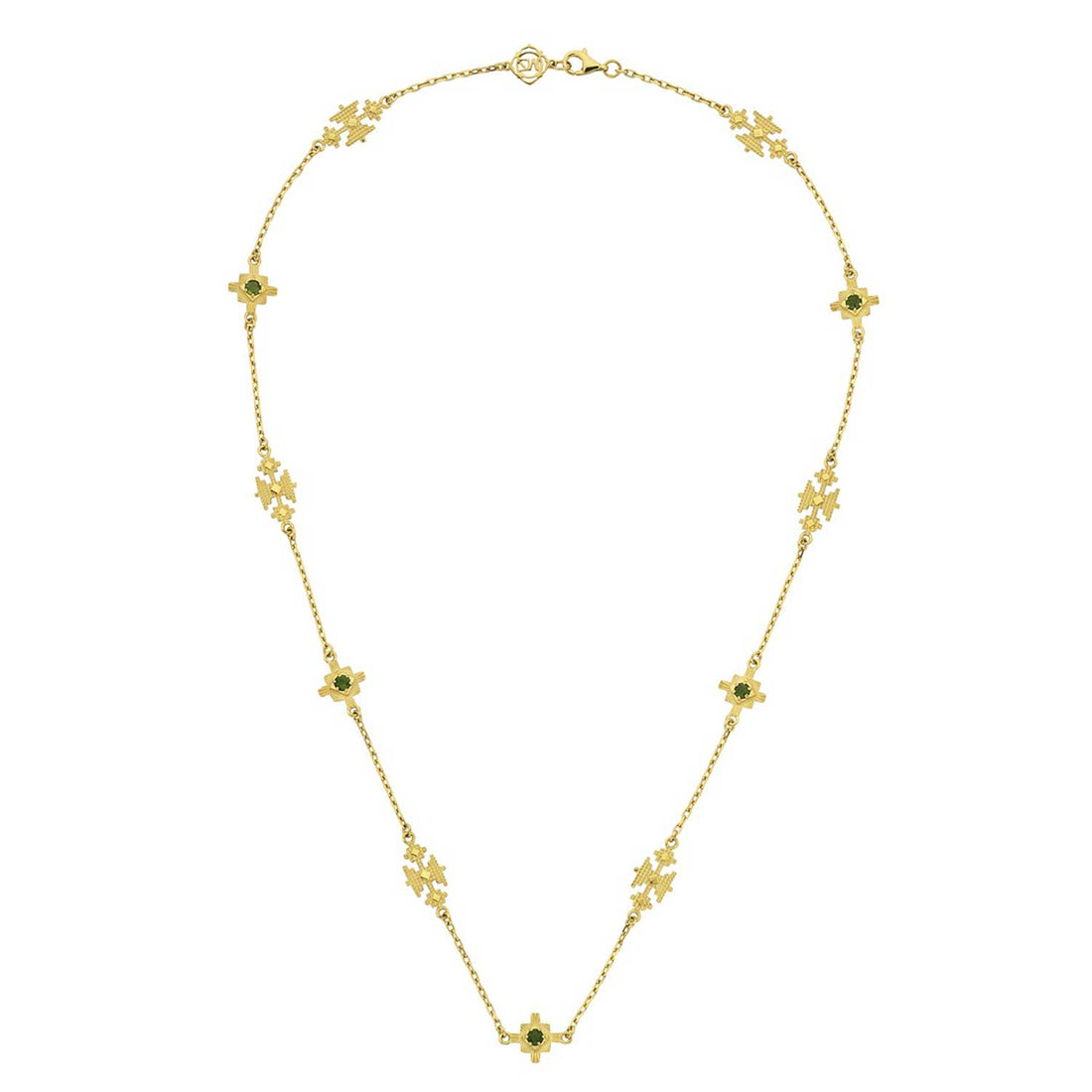 Zoe and Morgan at E.C. One London AYLLU Gold Plated Necklace with Chrome Diopside