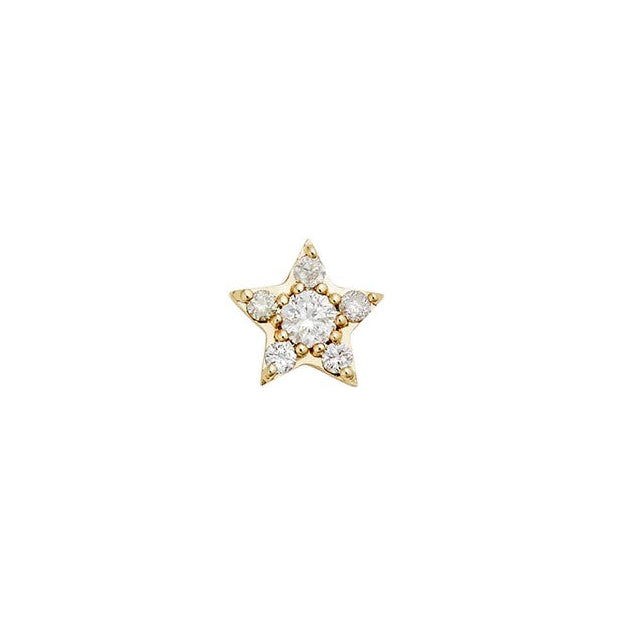 ALCYONE yellow Gold and Diamond Star Stud - SINGLE by Zoe & Morgan at E.C.One London