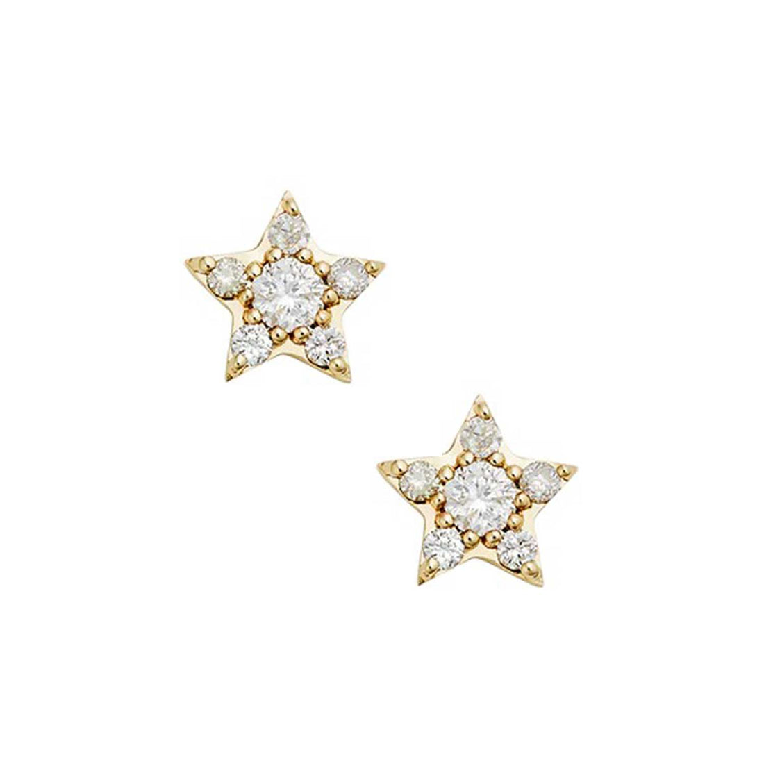 Zoe and Morgan at E.C.One London ALCYONE Yellow Gold and Diamond Star Stud - PAIR